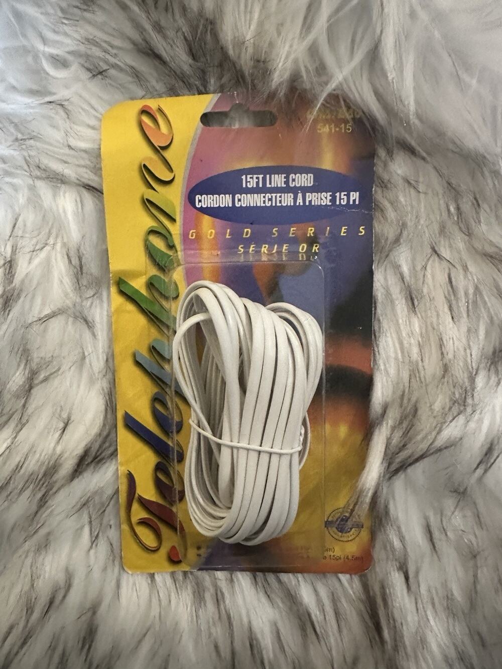 Chateau 15ft Flat White Telephone Cable Modular Jack to Modular Jack